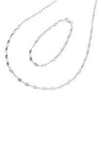 Firetti Damen Ketten und Armband Set "Multipack Schmuck Geschenk Silber 925 Armkette Halskette Plättchen", silber, Silber 925 (Sterlingsilber),
