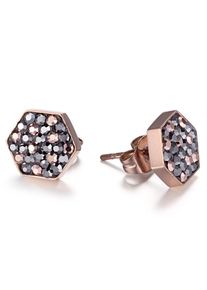 Kingka Damen Paar Ohrstecker "SE6222RMS", Edelstahl, rosa, Edelstahl, Ohrringe, mit Zirkonia (synth.)