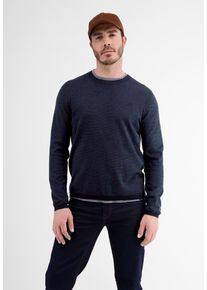 Lerros Herren Strickpullover "Lerros Gestreifter Strick-Longsleeve", blau, Gr. S, 100% Baumwolle, Pullover