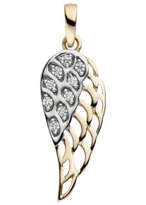 Jobo Damen Ketten-Anhänger "Anhänger Flügel", Gelbgold 333, gold, Gelbgold 333, Schmuckanhänger, 333 Gold bicolor mit 9 Zirkonia