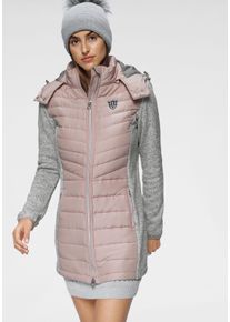 Kangaroos Damen Langjacke, rosa, casual, Gr. 46, meliert, kontrastfarbene Details, Web, Fleece, Obermaterial: 100% Polyester. Futter: 100% Polyester.