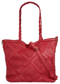 Samantha Look Damen Shopper, rot, Leder, Taschen, echt Leder, Made in Italy