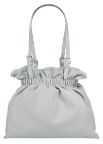 Samantha Look Damen Shopper, grau, Leder, unifarben, Taschen, echt Leder, Made in Italy