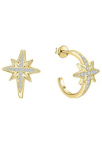 Firetti Damen Paar Creolen "Schmuck Geschenk Silber 925 Sterne", Silber 925 (Sterlingsilber), gold, Silber 925 (Sterlingsilber), Ohrringe, mit