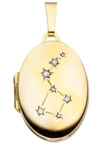 Jobo Damen Medallion-Anhänger "Anhänger Medaillon oval", Gelbgold 333, gold, Gelbgold 333, Schmuckanhänger, 333 Gold mit Zirkonia