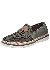 Rieker Herren Slipper, Gr. 44, grün, Lederimitat, Textil, casual, Schuhe, Espadrilles, Sommerschuh, Schlupfschuh mit gepolsterter Innensohle
