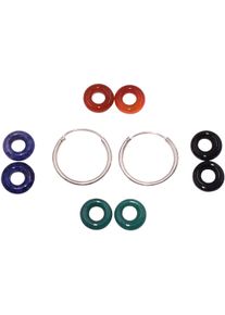 Firetti Damen Paar Creolen "Multipack Schmuck Geschenk Silber 925 Ohrschmuck Ohrringe", Silber 925 (Sterlingsilber), bunt, Silber 925
