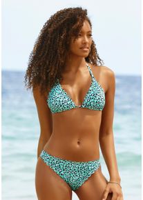 Lascana Damen Bikini-Hose "Mae", grün, Gr. 34, Animalprint, bedruckt, Microfaser, Polyamid, Badehosen, in knapper Brasilien-Form