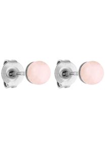 PURELEI Damen Paar Ohrstecker "Schmuck Geschenk Rose Quartz Ohrringe, 23381", Edelstahl, bunt, Edelstahl, Ohrringe, mit Rosenquarz