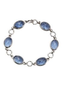 JAMELLI Damen Armband "925 Silber rhodiniert Quarz blau (beh.)", 20,5cm, Silber 925 (Sterlingsilber), silber, Silber 925 (Sterlingsilber), Armbänder