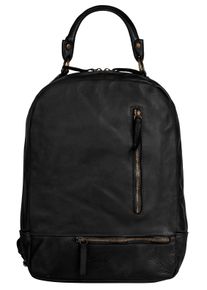 Samantha Look Cityrucksack, schwarz, Rindsleder, Leder, Retro, casual, Rucksäcke, echt Leder, Made in Italy