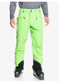 Quiksilver Herren Snowboardhose, grün, Gr. XS, 100% recyceltes Polyester / 97% Polyester, 3% Elastan, Hosen