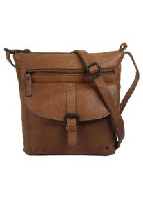XZONE X-ZONE Damen Umhängetasche, braun, Leder, unifarben, Taschen, echt Leder
