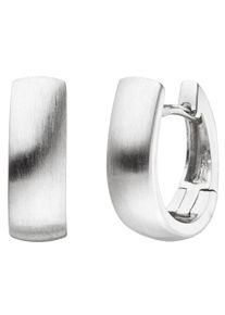 Jobo Damen Paar Creolen, Silber 925 (Sterlingsilber), silber, Silber 925 (Sterlingsilber), Ohrringe, oval 925 Silber matt