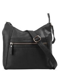 Betty Barclay Damen Umhängetasche, schwarz, Leder, Strukturmuster, Taschen, echt Leder