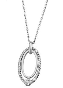 Firetti Damen Kette mit Anhänger "Schmuck Geschenk Silber 925 Halsschmuck Halskette Ankerkette Oval", Silber 925 (Sterlingsilber), L: 45cm B: 1,1mm,