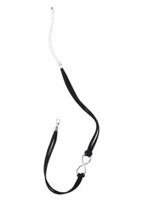 Firetti Damen Choker "Velourcollier schwarz mit Infinity/Unendlichkeits-Zierelement, Choker", Metall-Polyurethan, L: 43cm, silber, Metall,