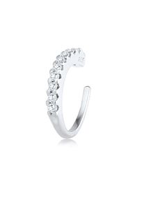 Elli Damen Single-Ohrhaken "Earcuff Zirkona Kristalle Trend Single 925 Silber", OneSize,mit Stein, Silber 925 (Sterlingsilber), silber, Silber 925