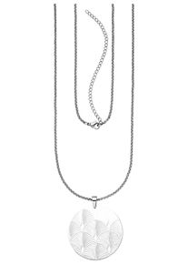 Jobo Damen Kette mit Anhänger, Edelstahl, L: 80cm, silber, Edelstahl, Halsketten, Edelstahl 80 cm