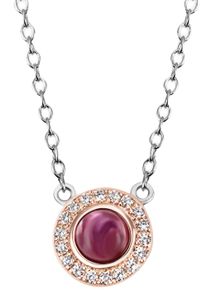 Firetti Damen Kette mit Anhänger "Schmuck Geschenk Silber 925 Halsschmuck Halskette Ankerkette", Silber 925 (Sterlingsilber), L: 45cm, rosa, Silber