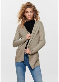 Only Damen Strickjacke "ONLLESLY", beige, casual, Gr. XS, meliert, Feinstrick, Obermaterial: 50% Viskose, 27% Polyamid, 23% Polyester, Strickjacken,