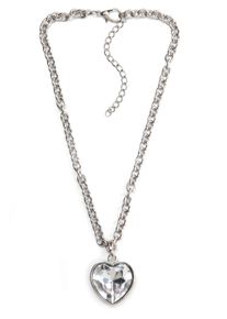 Allgäu Rebell ALLGÄU REBELL Damen Kette mit Anhänger "Rosalind", transparent, Basic, Metall, Halsketten, mit Herzanhänger