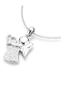Firetti Damen Kette mit Anhänger "Schmuck Geschenk Silber 925 Halsschmuck Halskette Ankerkette Herz", Silber 925 (Sterlingsilber), L: 45cm, silber,