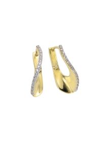 Celesta Damen Paar Creolen "375/- Gelbgold Zirkonia", ONE-SIZE, Gold, gelb, Gold, Ohrringe