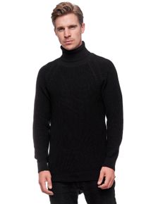 Rusty Neal Herren Rollkragenpullover, schwarz, casual, Gr. XXXL, unifarben, 50% Baumwolle, 50% Polyacryl, Pullover, mit kuscheligem Rollkragen