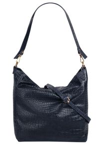 Samantha Look Damen Shopper, blau, Leder, Reptilienprägung, Taschen, echt Leder, Made in Italy