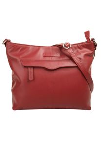 Bruno Banani Damen Umhängetasche, rot, Leder, unifarben, Taschen, echt Leder