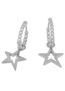 Firetti Damen Paar Creolen "Schmuck Geschenk Silber 925 Ohrschmuck Sterne", Silber 925 (Sterlingsilber), silber, Silber 925 (Sterlingsilber), Ohrringe