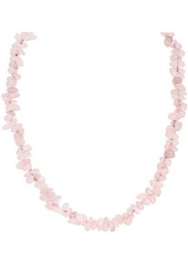 PURELEI Damen Perlenkette "Schmuck Geschenk Rose Quarz, 23381", Edelstahl, L: 40cm, bunt, Edelstahl, Halsketten, mit Rosenquarz