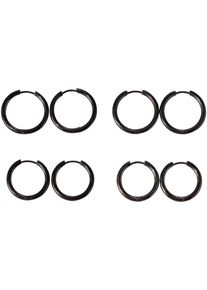 Firetti Damen Creolen-Set "Multipack Schmuck Geschenk Ohrschmuck Ohrringe", Edelstahl, schwarz, Edelstahl, Ohrringe, Made in Germany - mit Hämatit