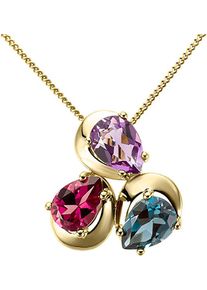 Firetti Damen Ketten-Anhänger "Schmuck Geschenk Gold 333 Halsschmuck Anhänger Edelstein floral", Gelbgold 333, 2,3 g, bunt, Gelbgold 333,