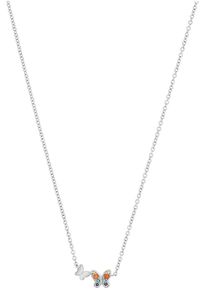 s.Oliver JUNIOR Mädchen Kette mit Anhänger "Schmetterling, 2037782", Silber 925 (Sterlingsilber), L: 40cm, orange, Silber 925 (Sterlingsilber),