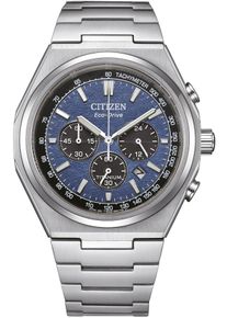 Citizen Herren Chronograph, silber, Armbanduhren, Armbanduhr, Herren, Titan, Eco-Drive, Solar, Stoppfunktion, Saphirglas
