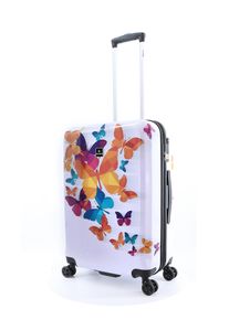 Saxoline Koffer "Schmetterling", bunt, Polyester, casual, Koffer, mit arretierbarem Aluminium-Trolleysystem