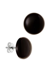 Jobo Damen Paar Ohrstecker "Ohrringe mit Onyx", Silber 925 (Sterlingsilber), silber, Silber 925 (Sterlingsilber), Ohrringe, rund 925 Silber