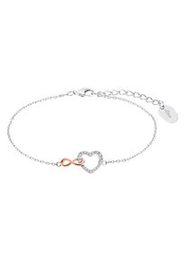 s.Oliver Damen Armband "Infinity/Unendlichkeitsschleife/Herz, 2032565", Silber 925 (Sterlingsilber), rosa, Silber 925 (Sterlingsilber), Armbänder,