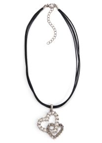 Allgäu Rebell ALLGÄU REBELL Damen Kette mit Anhänger "Wally", schwarz, Basic, Metall, Halsketten, mit Gassteinen