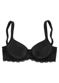 Lascana Damen Schalen-BH, Gr. 80, schwarz, Microtouch, Obermaterial: 85% Polyamid, 15% Elasthan, klassisch, BHs, mit Bügel, nahtlos vorgeformte Cups,