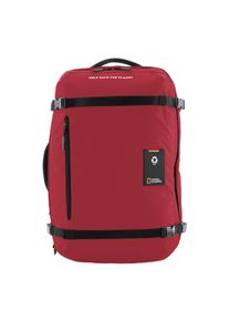 Cityrucksack "OCEAN", National Geographic, rot, Kunstfaser, klassisch, Rucksäcke, aus recycelten PET-Flaschen