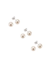 Vivance Damen Paar Ohrstecker "925 Silber rhodiniert Süßwasserzuchtperlen weiß 5mm", ONE-SIZE, Silber 925 (Sterlingsilber), weiß, Silber 925