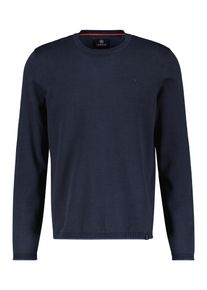 Lerros Herren Strickpullover "Lerros Rundhalspullover, Flachstrick", blau, Gr. S, 100% Baumwolle, Pullover