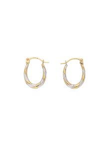Vivance Damen Paar Creolen "Rillendesign", Gelbgold 585, gelb, Gelbgold 585, Ohrringe