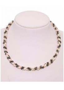 Firetti Damen Collier "Schmuck Geschenk Halsschmuck Halskette Edelstein Farbstein Hämatit", Messing-Perlen, L: 50cm B: 8mm, grau, Messing, Perlen,