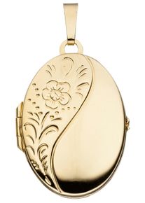 Jobo Damen Medallion-Anhänger "Anhänger Medaillon oval", Silber 925 (Sterlingsilber), gold, Silber 925 (Sterlingsilber), Schmuckanhänger, 925 Silber