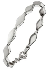Jobo Damen Armband, Silber 925 (Sterlingsilber), silber, Silber 925 (Sterlingsilber), Armbänder, 925 Silber mit 55 Zirkonia 19 cm