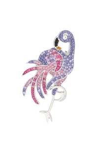 Vivance Damen Brosche "Flamingo", silber, Silber 925 (Sterlingsilber), Broschen, mit Swarovski-Elements